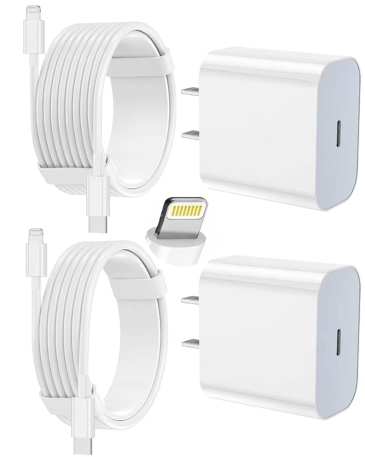 iPhone Charger Fast Charging 2 Pack Type C Wall Charger Block with 2 Pack [6FT&10FT] Long USB C to Lightning Cable for iPhone 14/13/12/12 Pro Max/11/Xs Max/XR/X, AirPods Pro - Buy Online at SimraCart