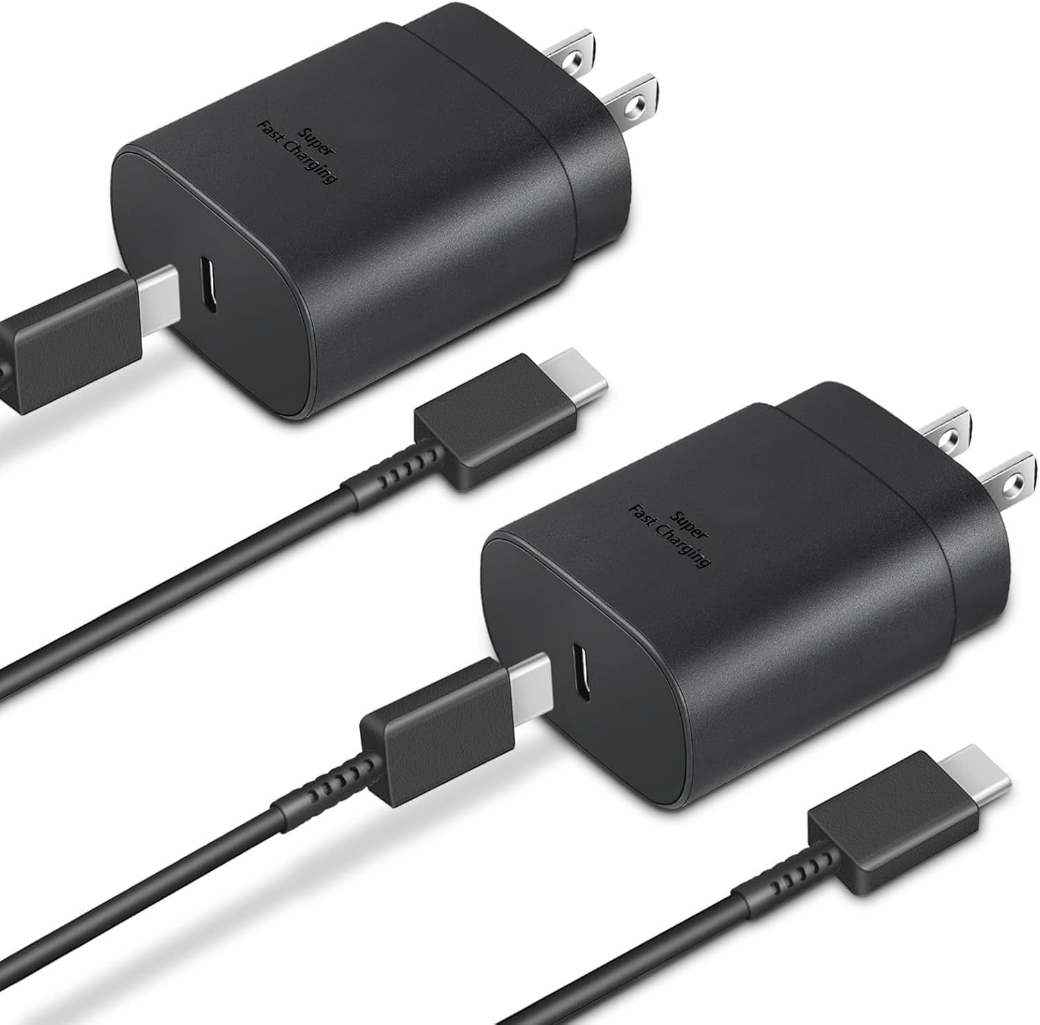 Type C Charger 2-Pack 25W Fast Charging Block with 6ft USB C Cable Compatible with Galaxy S26 S25 S24 S23 S22 S21/iPhone 17/16/16 Pro Max/15/15 Pro Max/15 Plus - Black - Buy Online at SimraCart
