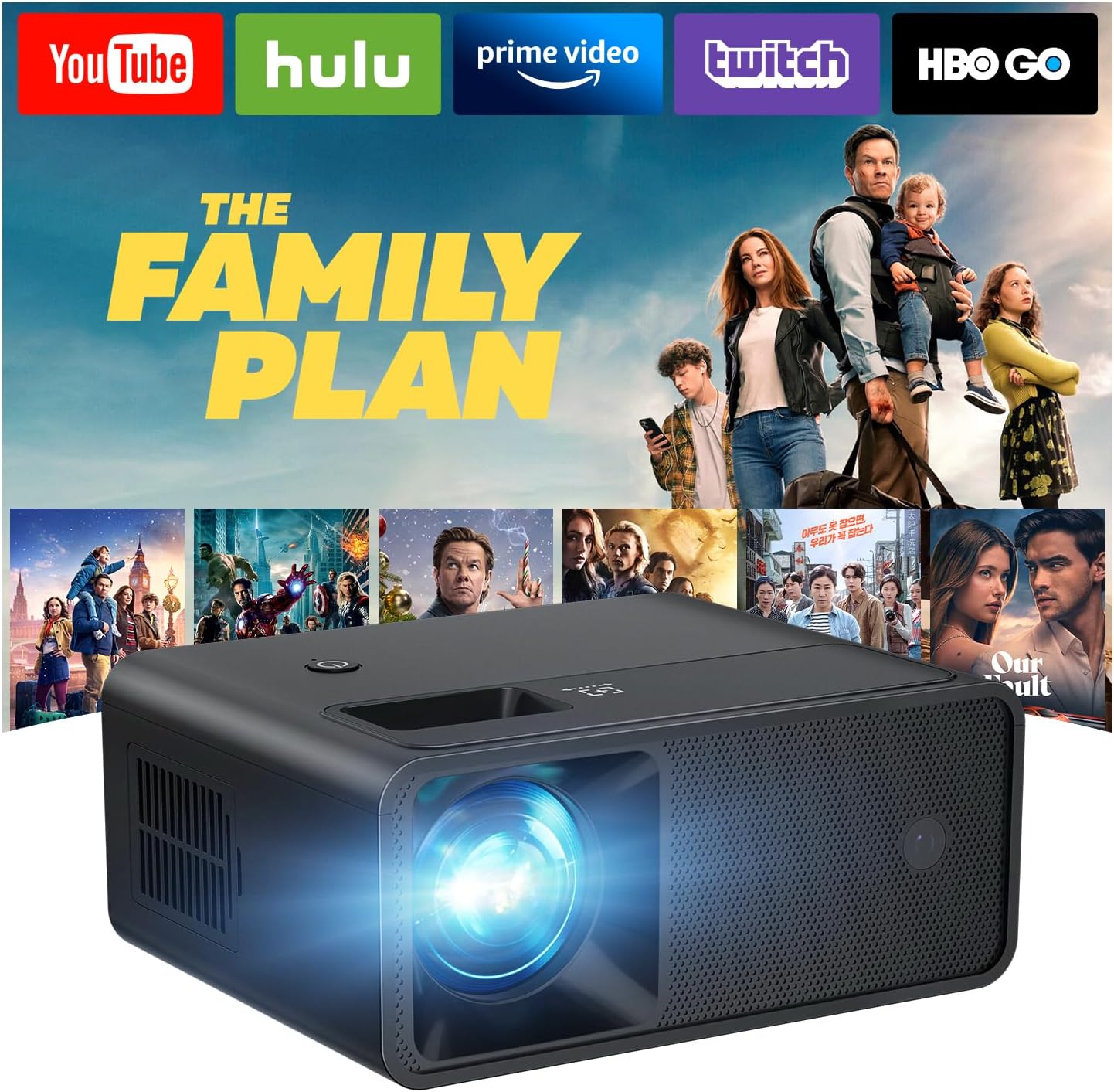 CiBest Mini Projector, Upgraded Full HD 1080P Support Video Projector, Portable Small Movie Projector, Compatible with iOS/Android/Windows/TV Stick/Box/USB/HDMI, Home Theater Outdoor Projector - Buy Online at SimraCart