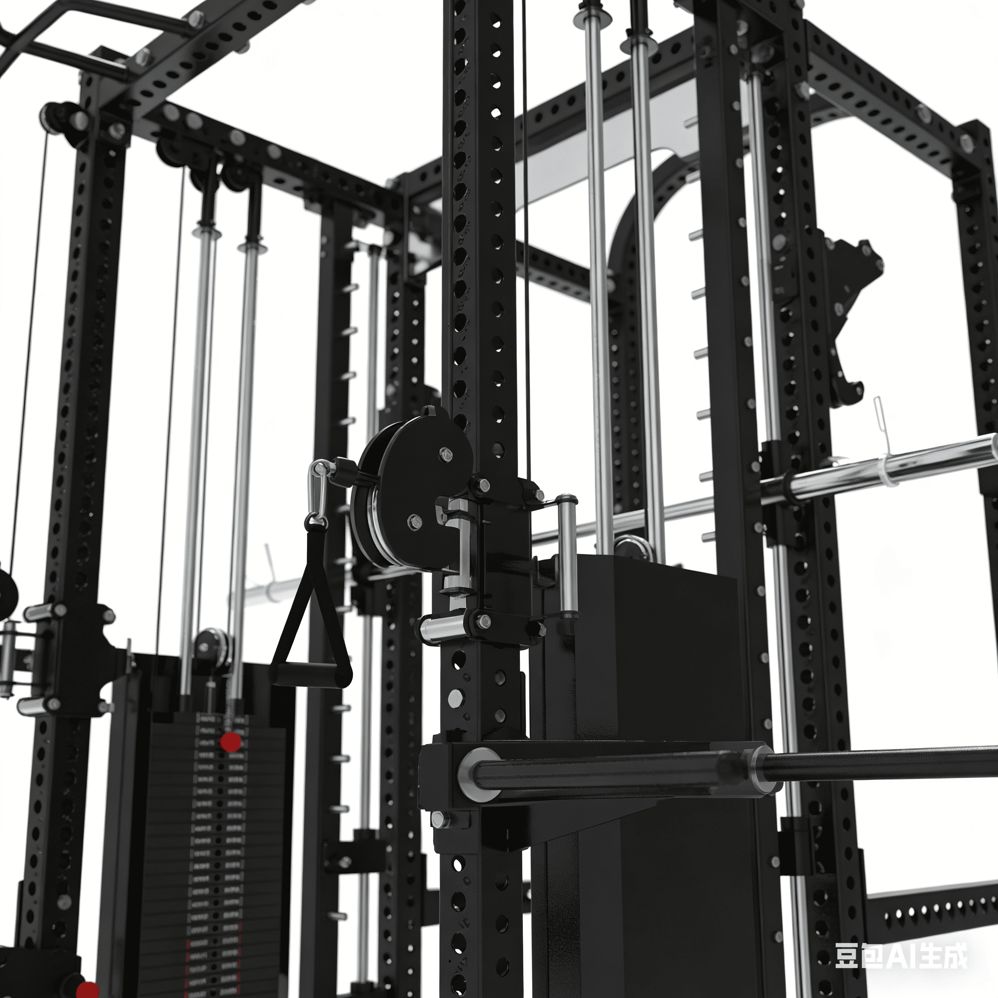 POWER TIGER All-in-One Smith Machine Squat Rack – Multi-Function Functional Trainer with Cable System for Home & Commercial Gym - Image 3