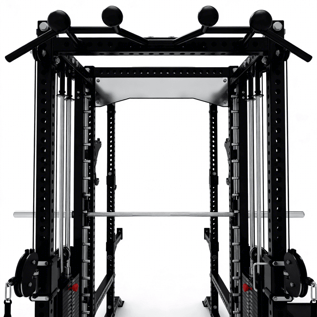 POWER TIGER All-in-One Smith Machine Squat Rack – Multi-Function Functional Trainer with Cable System for Home & Commercial Gym - Image 4