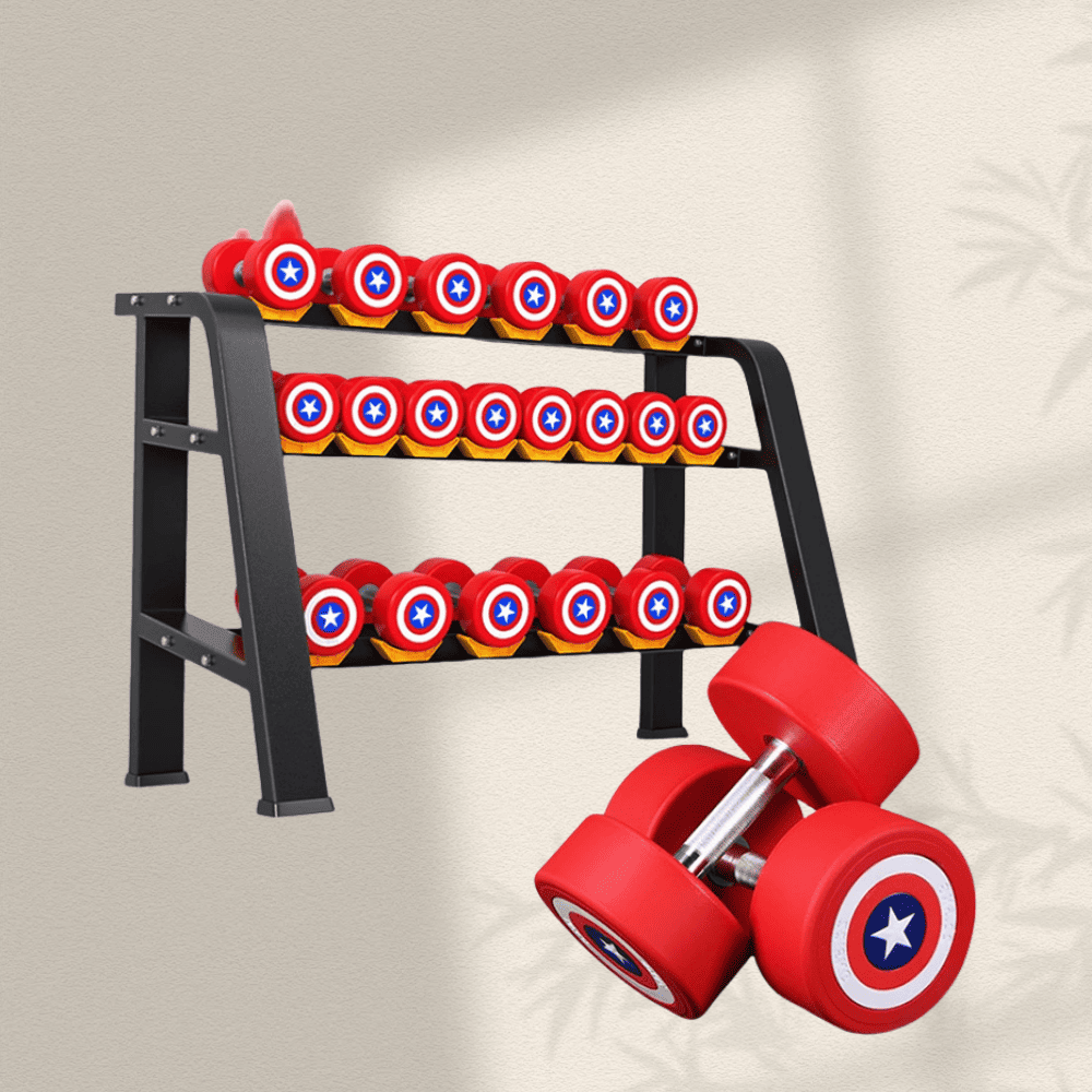 Captain America Steel-Coated Adjustable Dumbbell Set 2.5kg–50kg | Home Gym Free Weights for Men & Women Strength Training - Image 3