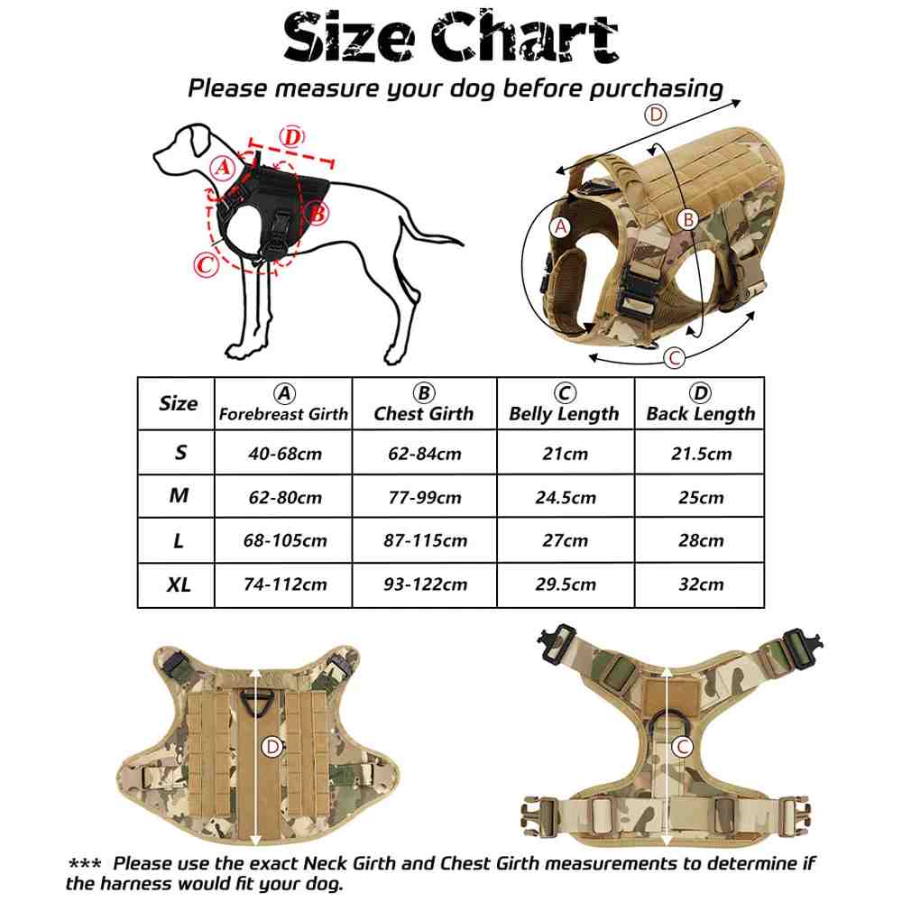 Luxury Tactical Dog Harness Leash Collar Set – Training Walking No-Pull Adjustable Pet Vest for Medium & Large Dogs - Image 2